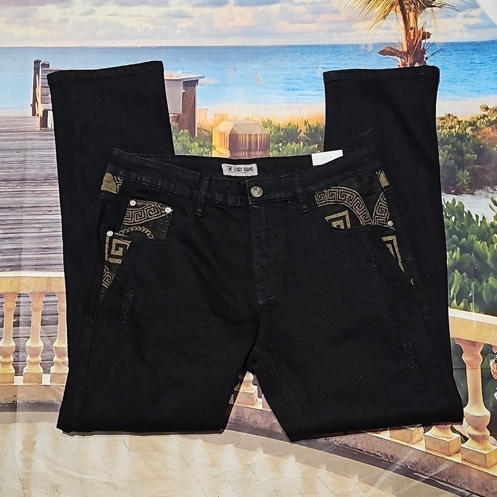 Stacy Adams Black Gold Jeans Size‎ 34x30 NWT